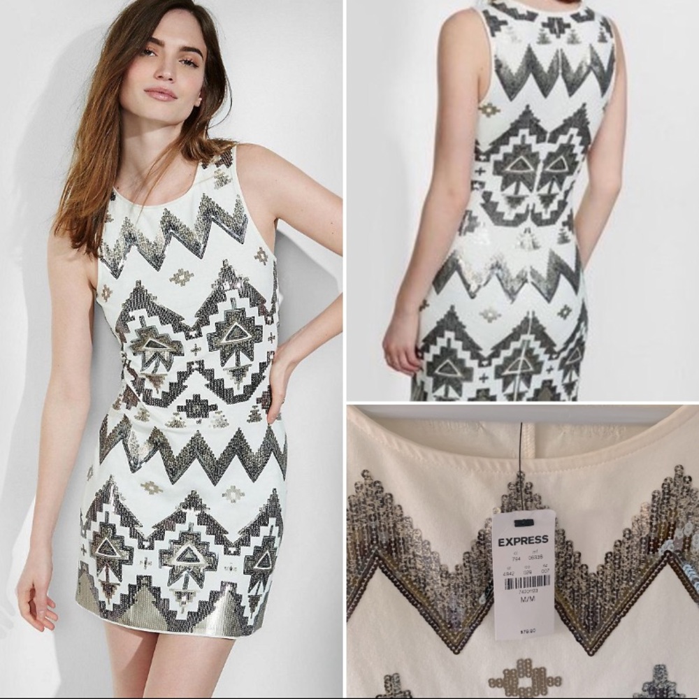 Express | NWT Aztec sequin dress